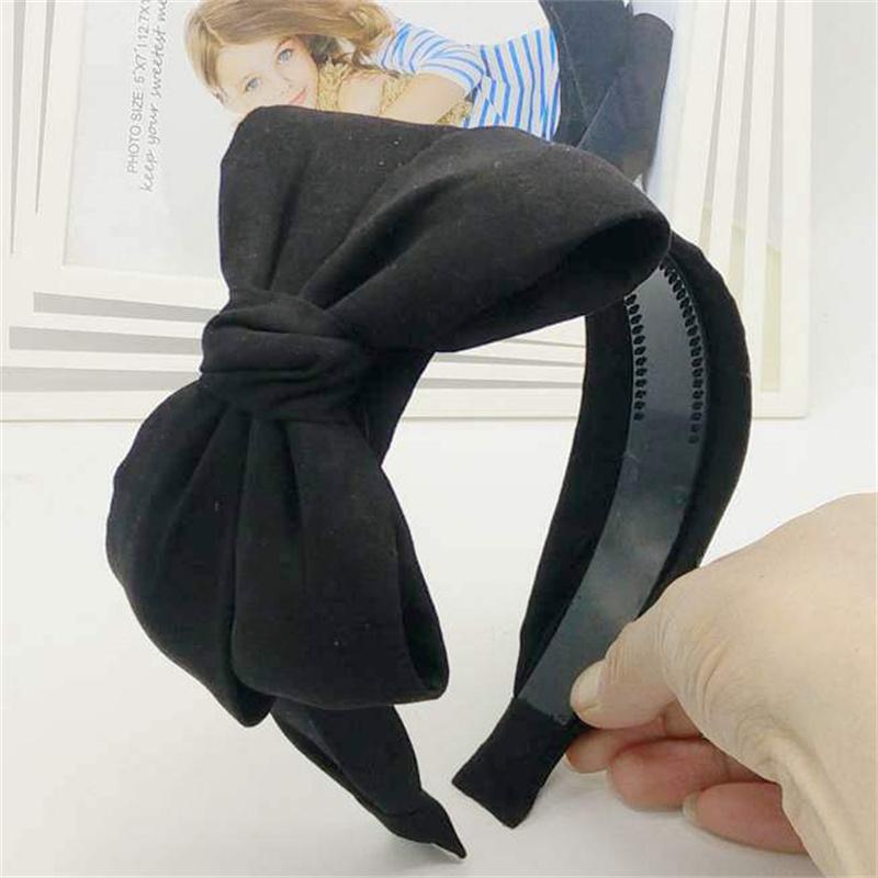 Solid Bowknot Hairbands For Women Fashion Wide Headbands Girl Hair Bands Female Bow Hair Head Hoop Headwear Hair Accessories