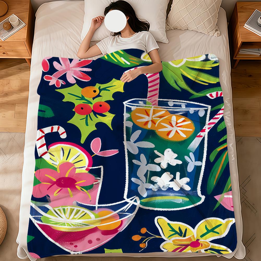

fashion art Palm Beach Tropical soft warm plush blanket for dormitory sofa living room pet hogar bedroom gift nap home Flannel 75x90cm
