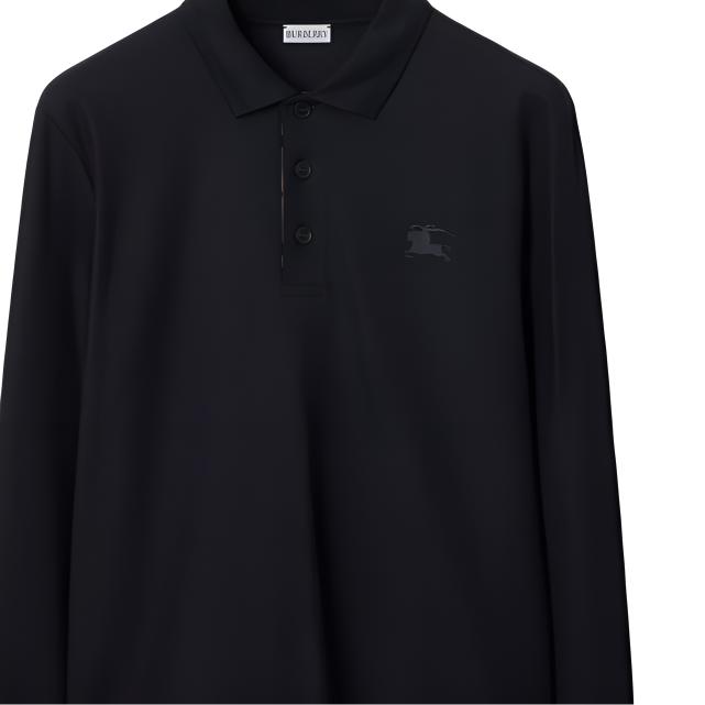 Burberry Ekd Motif Long Sleeved Polo Shirt 80987991