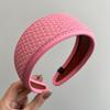 New Arrival Wide PU Headband Knit Hairband with Broad Edge Vintage Hair Accessory Trendy Knitted Hair Bands for Girls