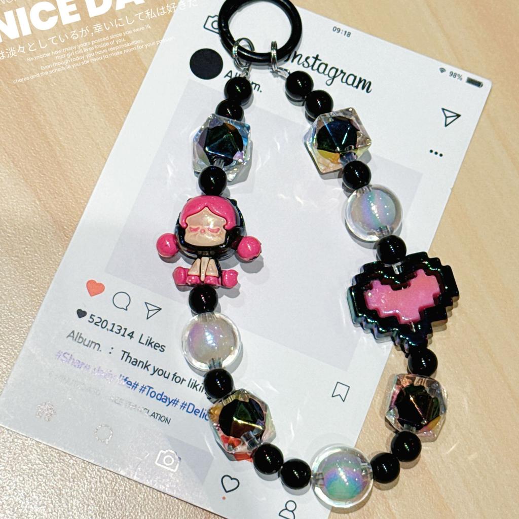 Doll Mobile Phone Chain Pendant POP MART Cute Bead String Keychain Mobile Phone Case Pendant