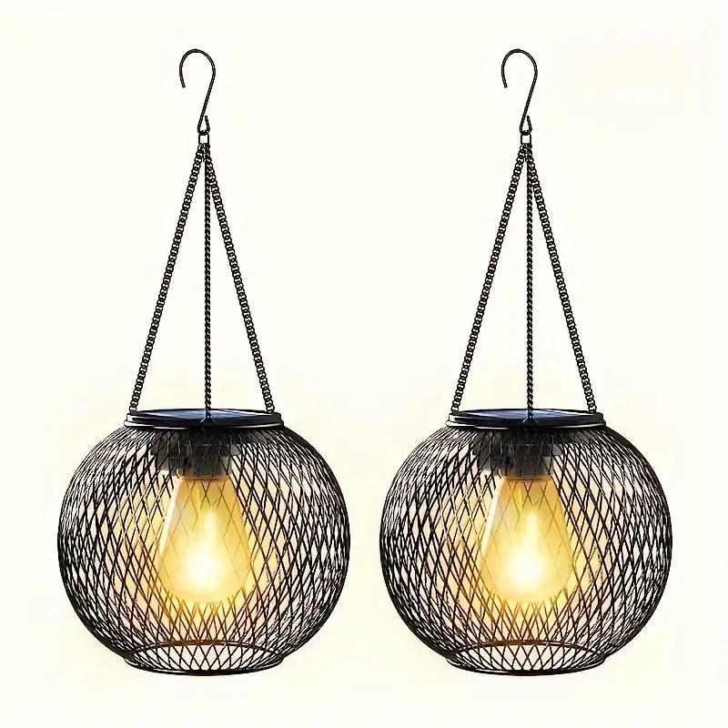 

Уличный солнечный фонарь, Солнечные фонари для улицы Декоративные уличные подвесные фонари Водонепроницаемые солнечные фонари, лампа для двора и сада