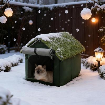 Katzenhaus Outdoor Wasserdicht Winddicht Rutschfeste Unterseite Höhle Geräumig Oxford Katzenunterschlupf Für Zelt Versteck Outdoor Winter Balkon