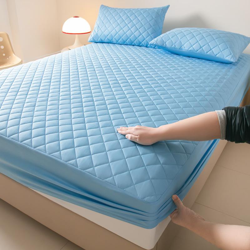 Waterproof Quilted Mattress Protector with Small Checkered Design