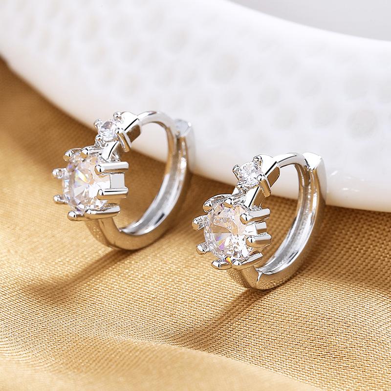 925 Sterling Silver New Zircon Earrings for Women High Quality Exquisite Student Girlfriend Fashion  Jewelry Accessories Gift