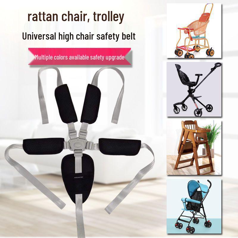 Uniwersalne pięciopunktowe pasy bezpieczeństwa do krzesełek dziecięcych i wózków spacerowych
