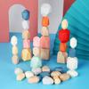 Montessori  Wooden Sorting Stacking Rocks Stones Sensory Toddler Toys Learning Toys Building Blocks Game for Kids Birthday Gifts