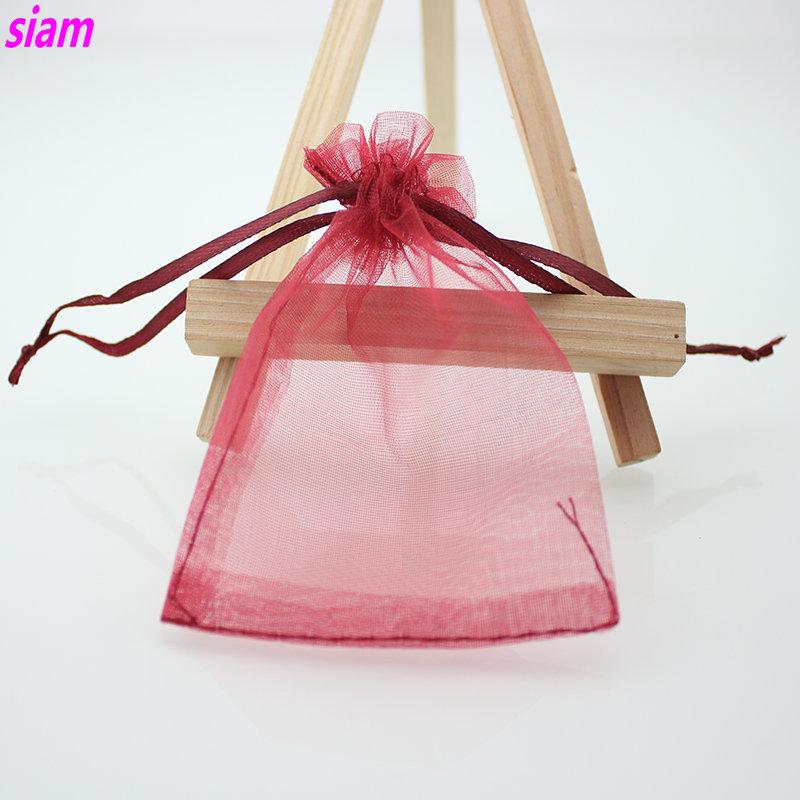 100pcs/lot Organza Bag 5*7cm,7*9cm,9x12cm Christmas Wedding Drawstring Bag Candy Bags Gift Pouches Jewelry Packaging Display