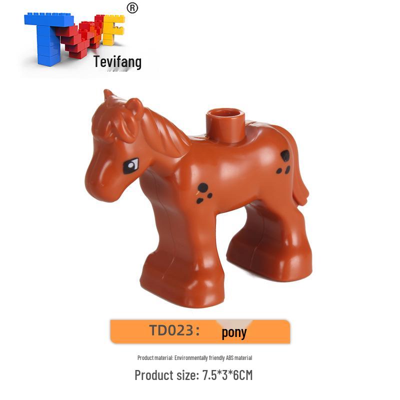 Large Particle Building Blocks: Compatible Prairie Ocean Animal Farm Educational Toys for Kids