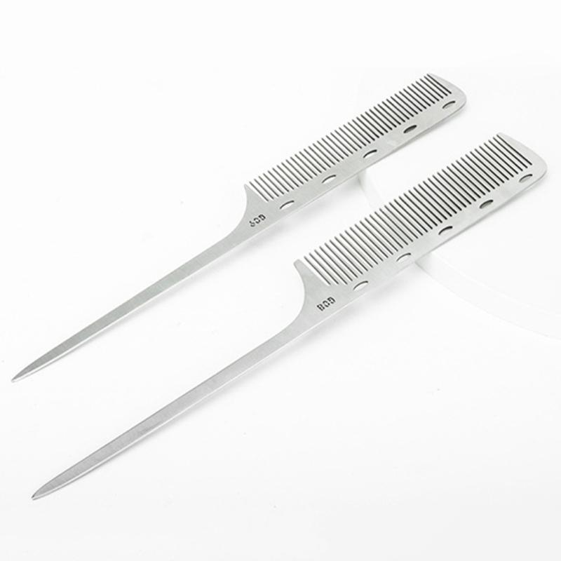 Professional Anti Static Metal Comb with Hanlde Fine Cutting Comb for Hair Styling Hairdressing