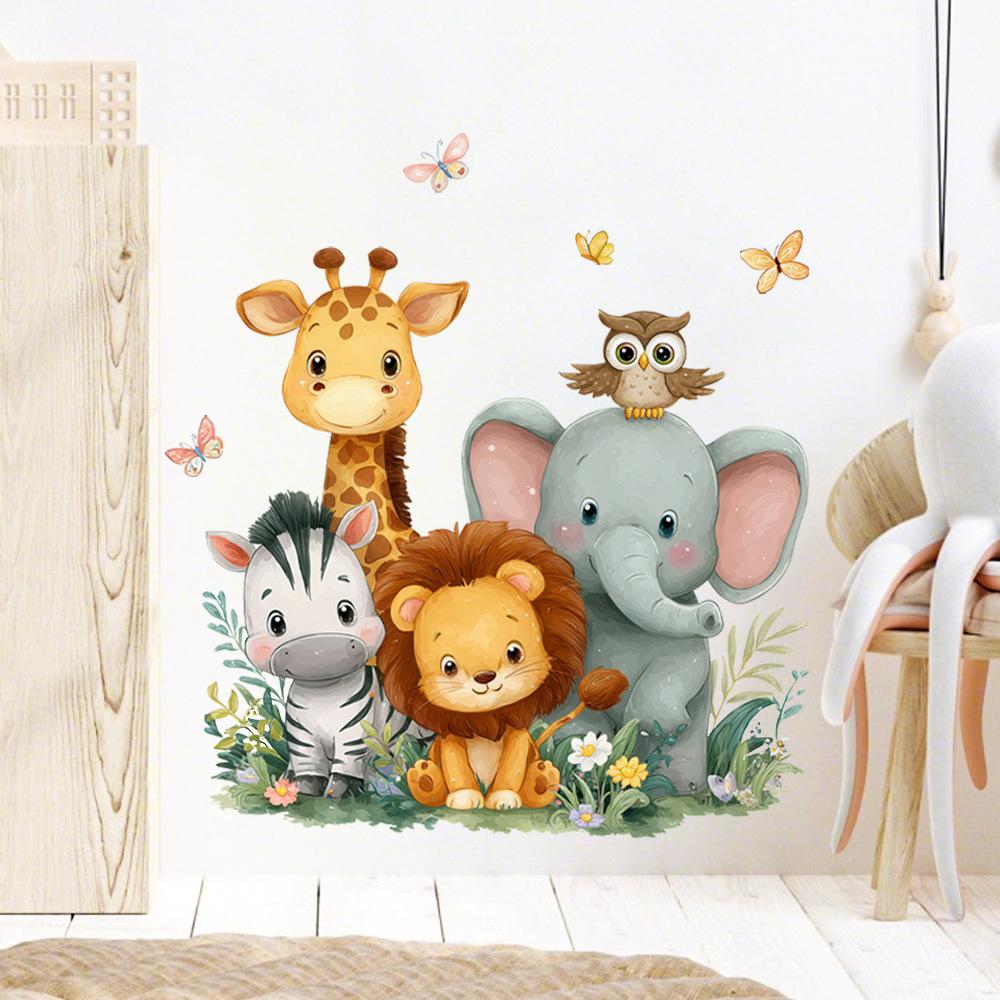 Cute Animal Wall Sticker for Bedroom Living Room Study Rental Home Background Wall Decor