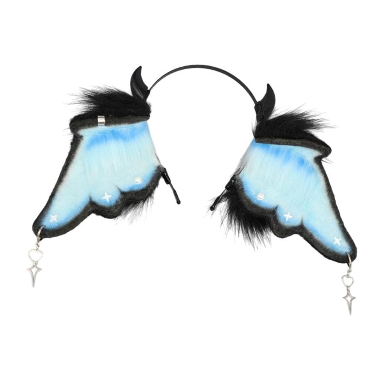 

Anime Headband Bendable Devil Bat Ear Hairhoop Girl Halloween Dress Up Hairband Costume Masquerades Headwear