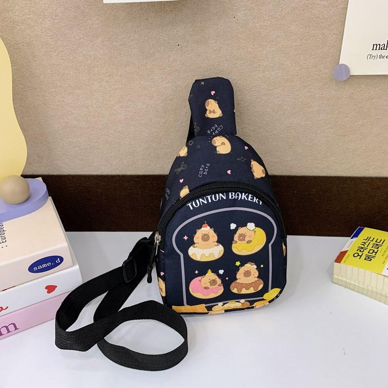 School Bag Breast Bag Cartoon Boys and Girls Change Bag Kapibara Casual Shoulder Messenger Bag Back