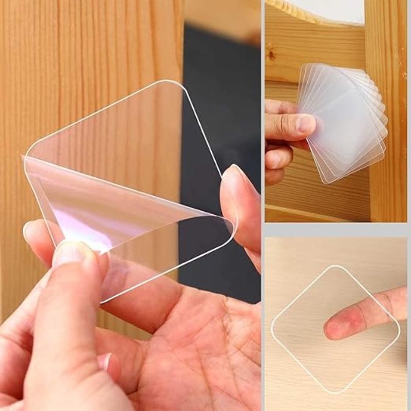 10Pcs Double Sided Stickers Tape Self-adhesive Transparent Square Sticky Pads for DIY Craft Household