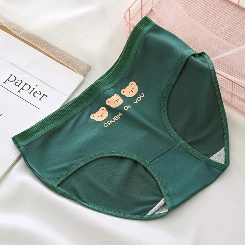Girls Japanese Style Sweet Mid Waist Breathable Cotton Blend Triangle Underwear Soft Fabric Lightweight Comfortable Daily Wear