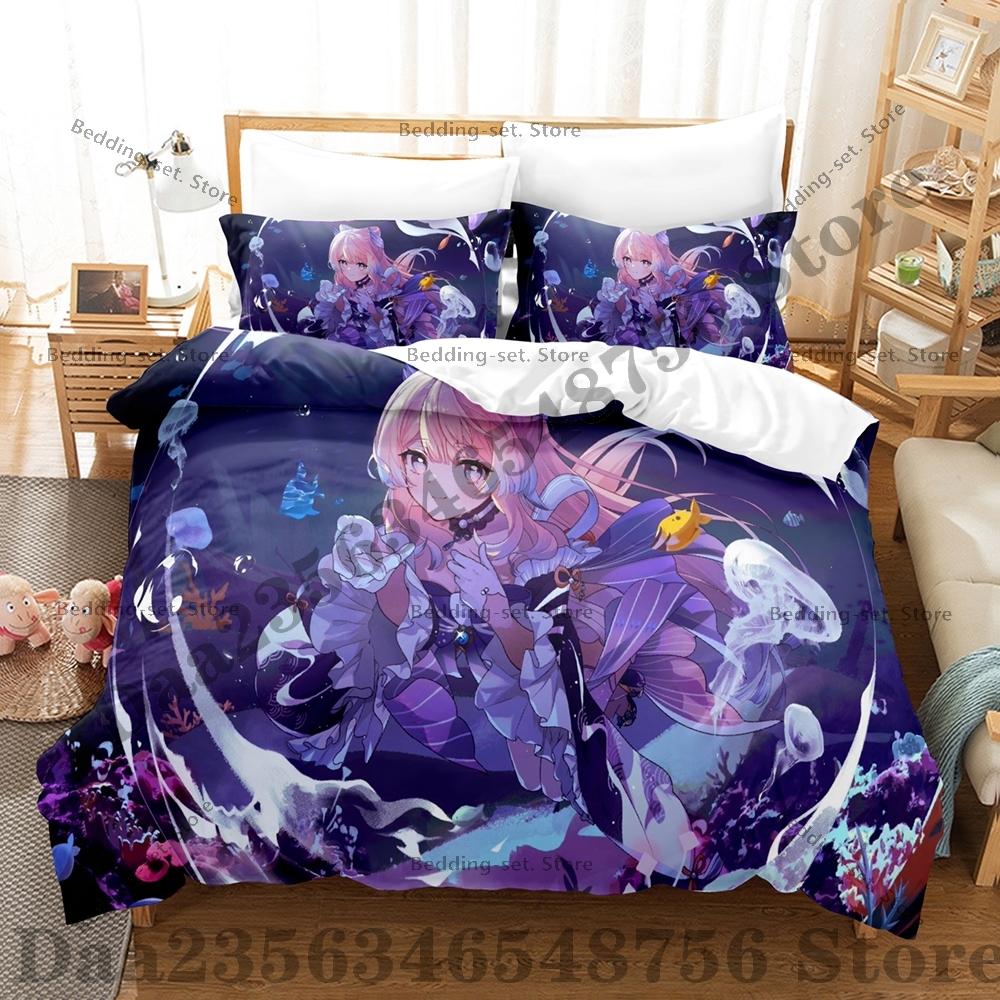 Genshin Impact Sangonomiya Kokomi Bedding Set Single Twin Full Queen King Size Bed Set Adult Bedroom Duvetcover Sets Anime Bed