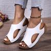 Women's 2024 Summer Large Wedge Heel Fish Mouth Sandals