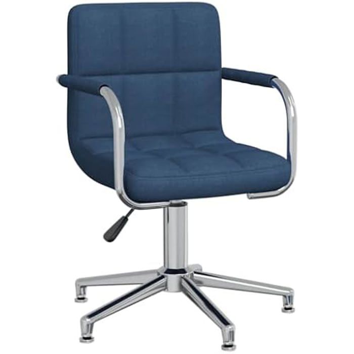 Chaise de Bureau - VIDAXL - Pivotante - Tissu Bleu - Réglable en Hauteur - Design Contemporain