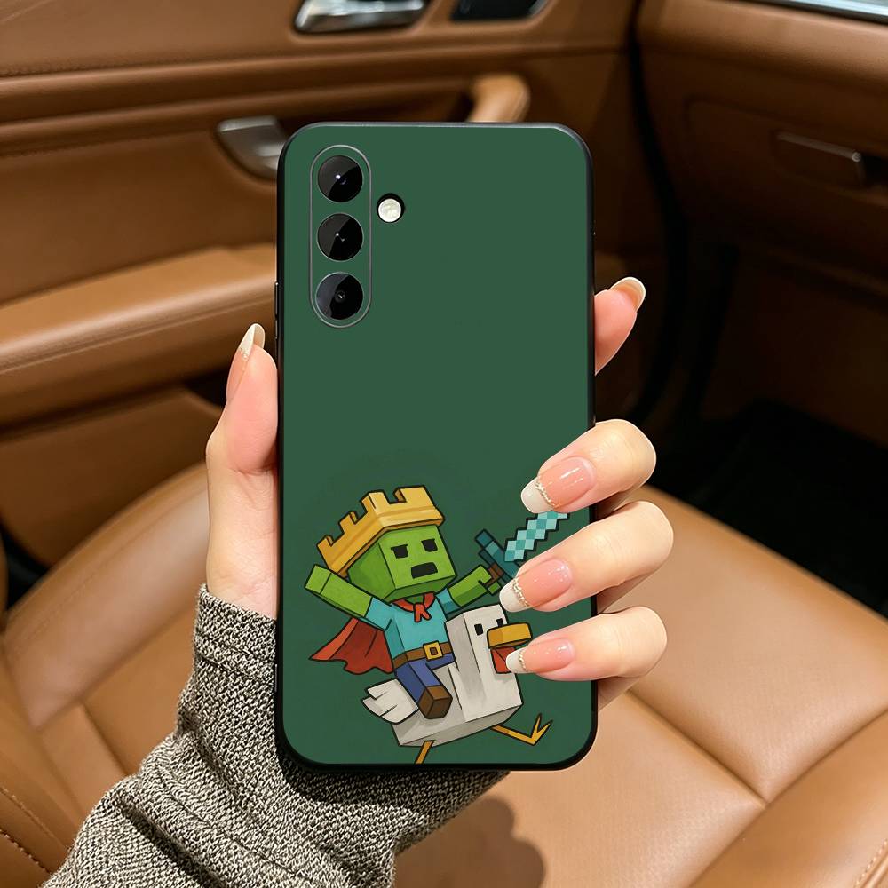 Green P-Pixel M-Monster C-Creeper Phone Case For Samsung Galaxy A73,A71 A72,A70,A53,A52,A51,Soft Silicone Black Cover Samsung a30 a20