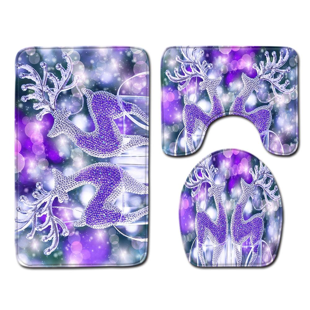 Weihnachts-Badezimmer-Bodenmatte Toilette Dreiteiliges Set