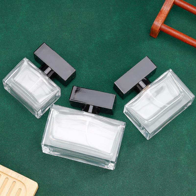 Perfume Bottle Set: 50ml & 30ml Transparent Glass Spray and Decanting Bottles