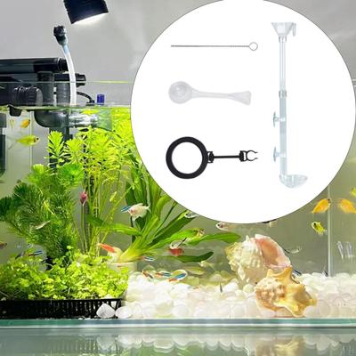 Fütterungsrohr und Schüssel-Set für Aquariumgarnelen mit Reinigungsbürstenring