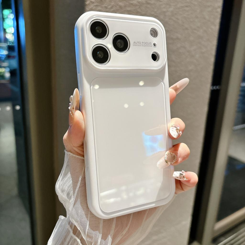 Simple and large window, suitable for Apple 17promax mobile phone case iPhone16 all-inclusive anti-drop case, solid color PC sheath.