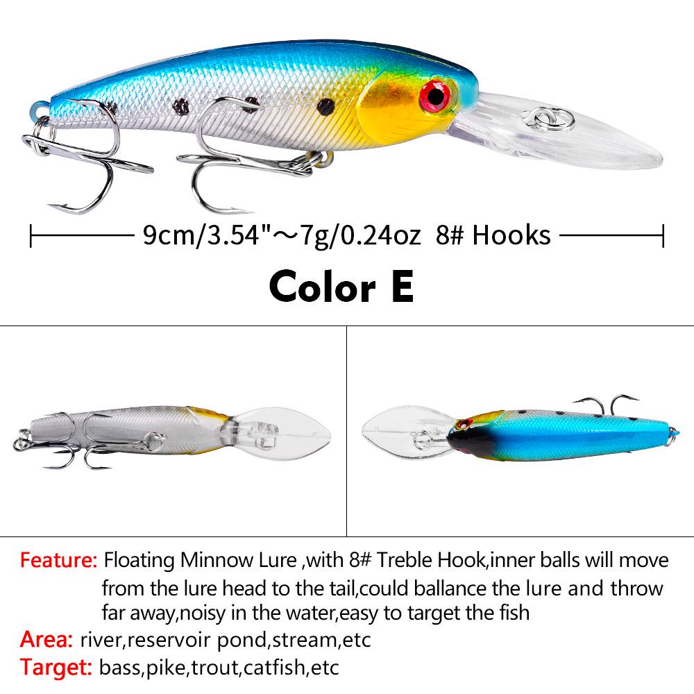 PRO BEROS 9cm/7.28g Minnow Hard Plastic Bionic Fishing Lure - Model DXM006