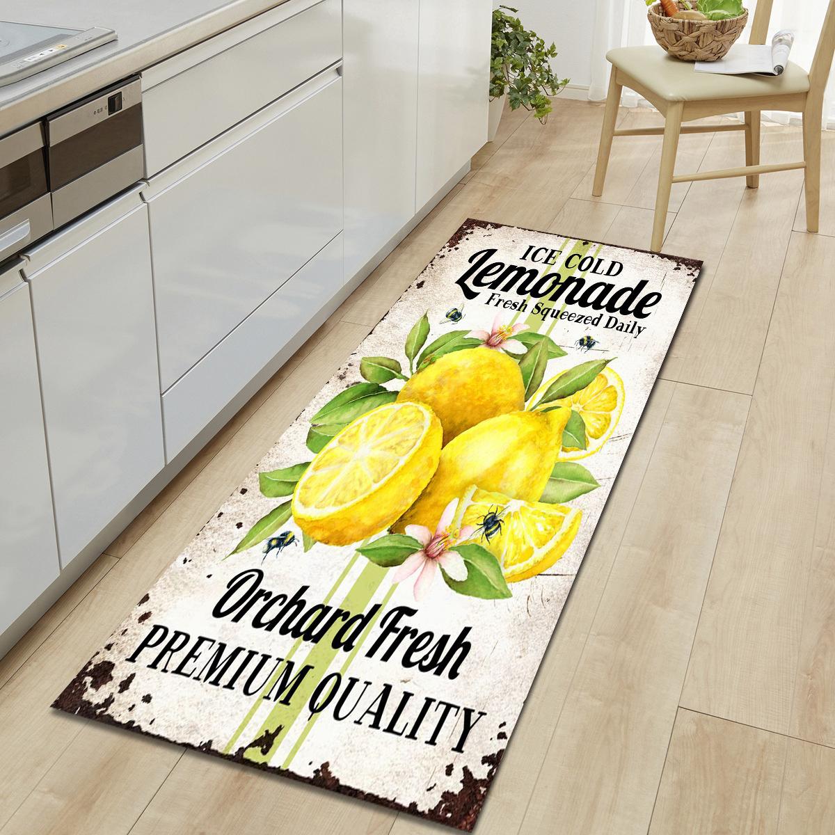 

1шт Кухонний килимок зі свіжим лимоном Нековзкий кухонний килимок Кухонний килимок Кухонний килимок Домашній декор Декор кімнати 160*200cm