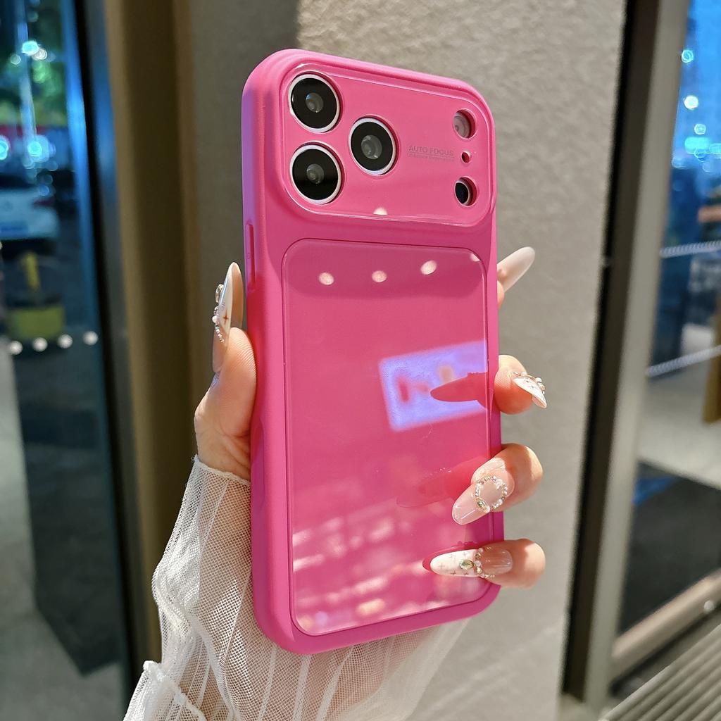 Simple and large window, suitable for Apple 17promax mobile phone case iPhone16 all-inclusive anti-drop case, solid color PC sheath.
