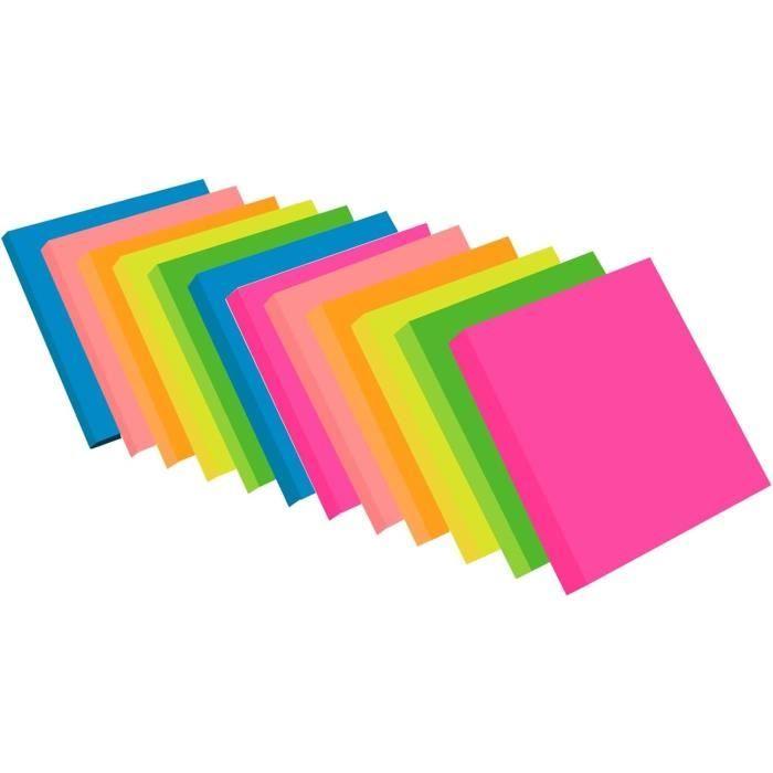 ZCZN Notes Sticky 1200 Feuillets Notes de 6 couleurs vive