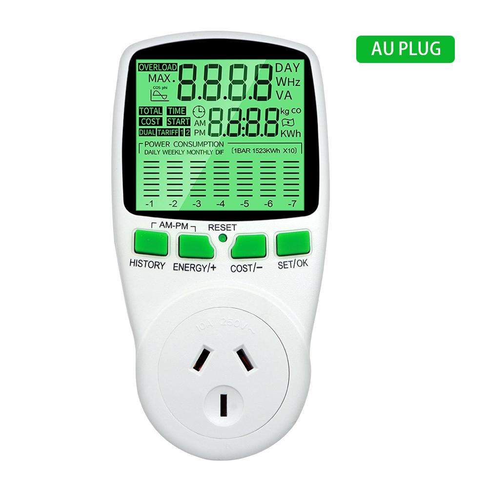Digital Power Meter LCD Backlight Energy Meter Wattmeter Wattage Electricity Kwh  Outlet Power Analyzer EU US UK AU FR Plug