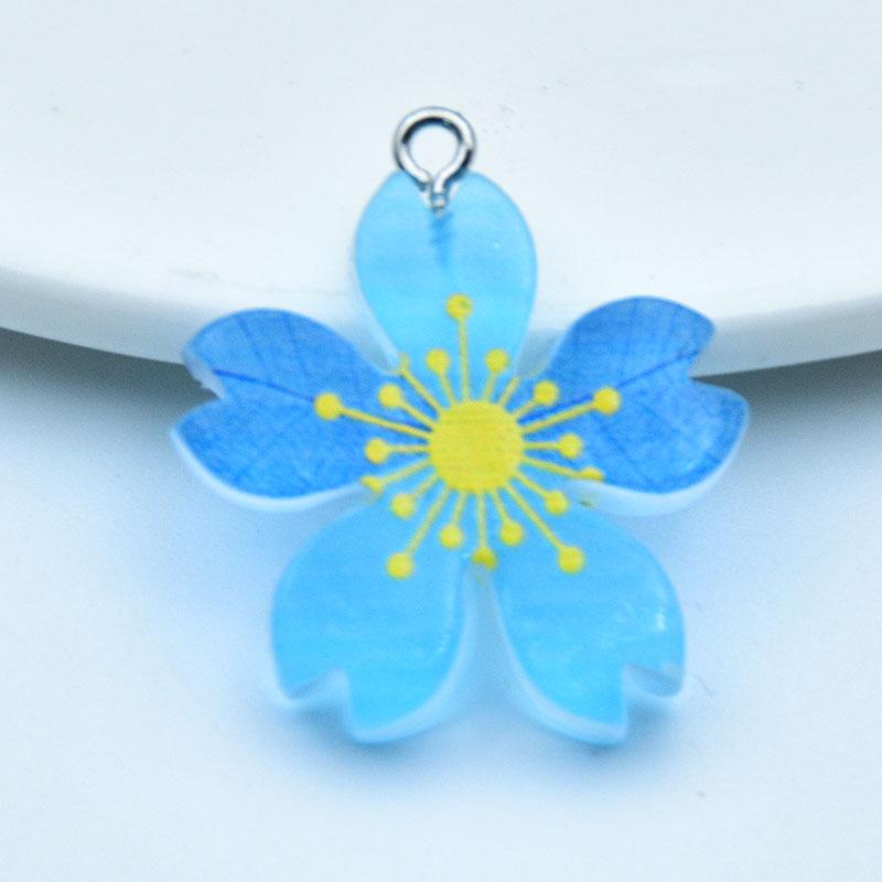 Luminous Sakura Daisy Resin Charms: Earrings, Pendants, Keychains for DIY Jewelry
