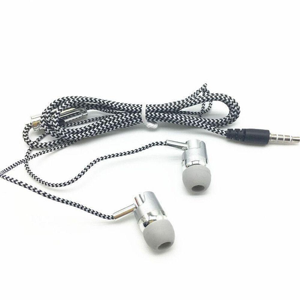 Microphone Braided Cord 3.5mm Jack Wired Control In-ear Headset Wired Eraphone Earbuds Earphone