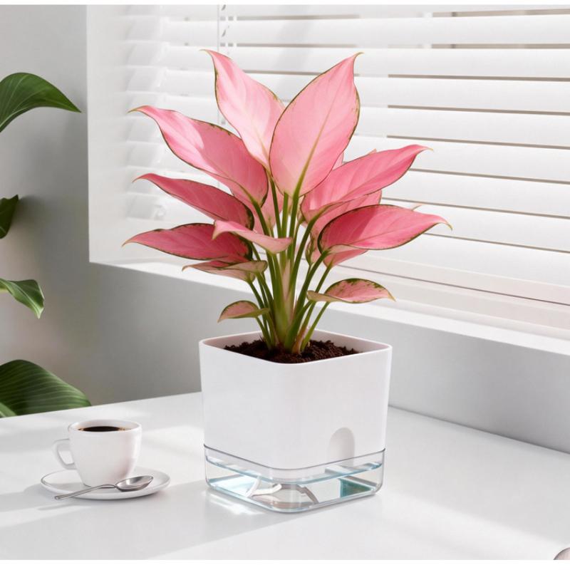 Self Watering Square Flower Pot with Removable Water Reservoir for Indoor Home and Outdoor Balcony Gardening