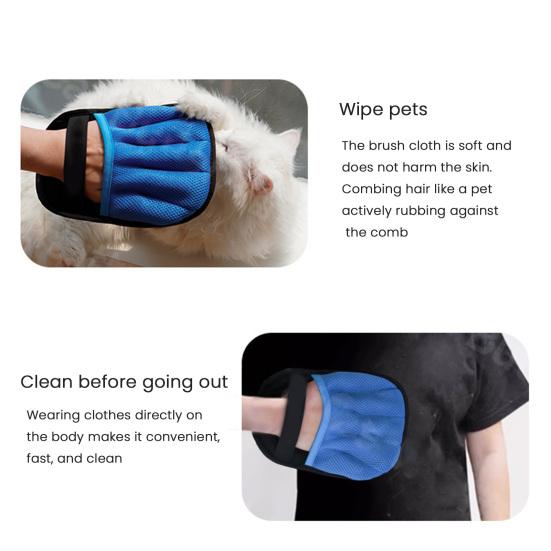 Pet Grooming Glove Reusable Anti-static Sweep Glove Pet Hair Remover Deshedding Glove for Cats Dogs Cleaning Couch Furniture Carpet