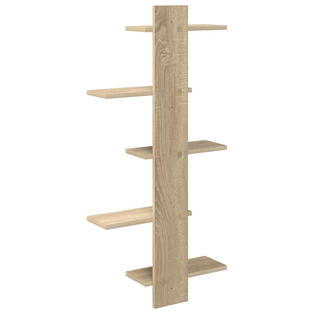 Wall Shelf Sonoma Oak 48.5 X 15 X 101 Cm Engineered Wood