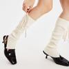 Y2K Knit Banding Leggings Bow Tie Women's Stockings Elastic Knee High Socks  Winter