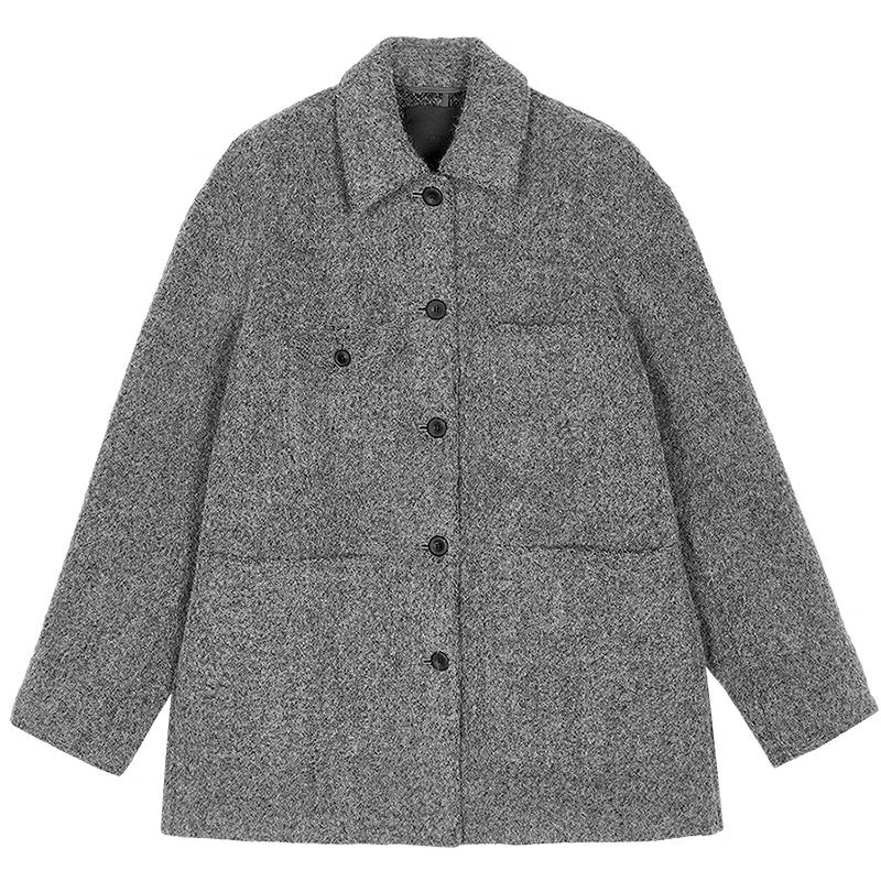 JNBY Wool Blend Loose-Fit Lapel Jacket