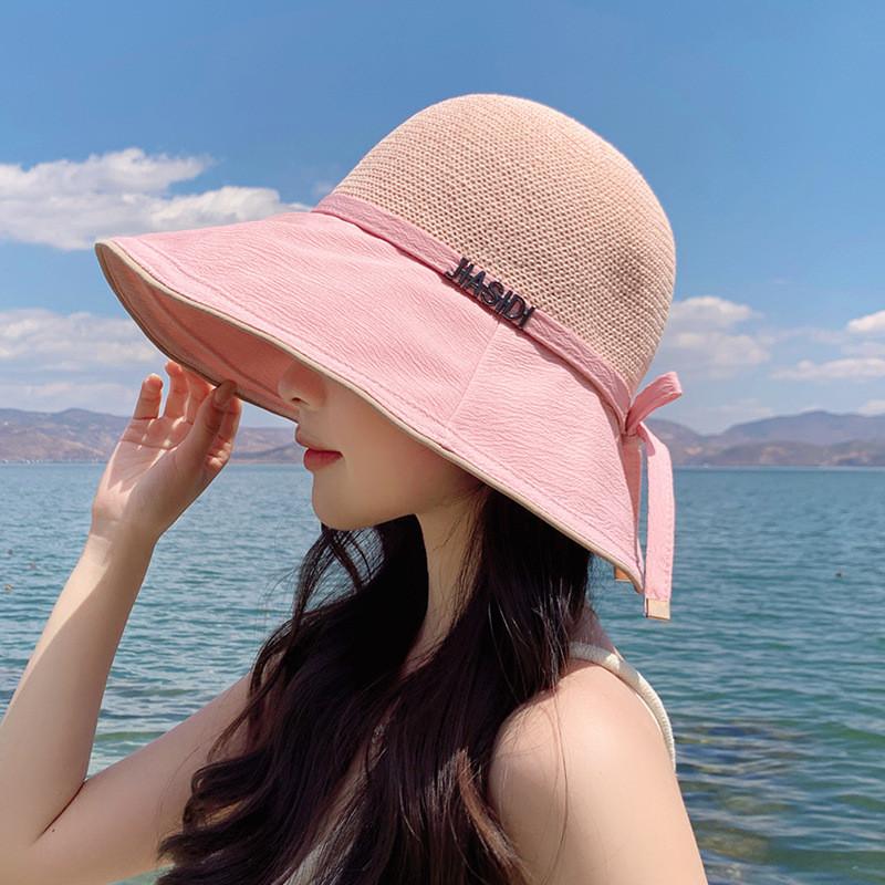 Fashion Letter Embroidered Fisherman Hat With Wide Brim For Summer Sun Protection