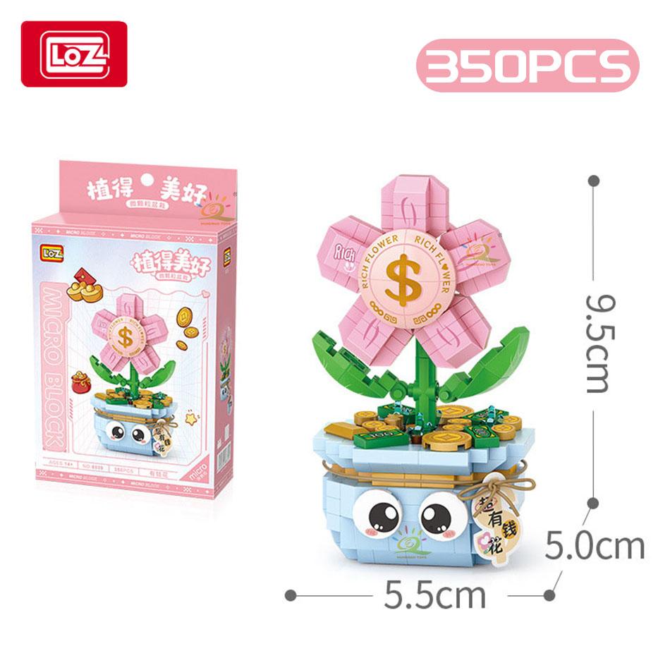 LOZ Bouquet Succulent Plant Amaryllis Sunflower Building Block Flower Toy Home Decoration Plant Assembly Bricks Toys Children