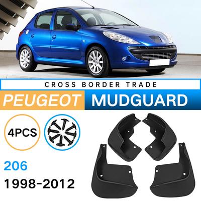 Adecuado para Peugeot 206 1998-2012 Guardabarros Guardabarros de Neumático de Coche