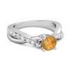 Citrine Crisscross Stackable Ring - 925 Sterling Silver