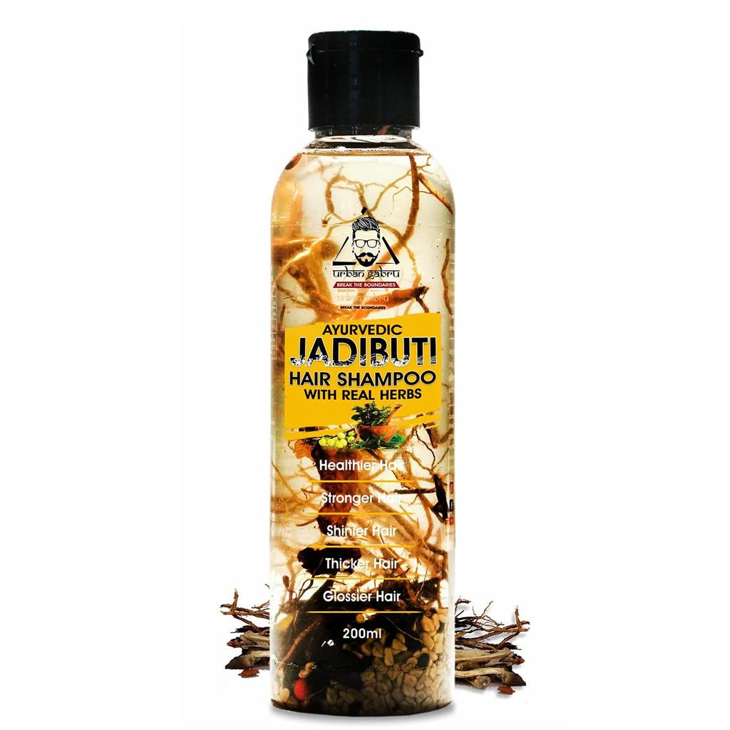 UrbanGabru Natural Shampoo for Men & Women - Ayurvedic Jadibuti Hair Shampoo for Hair Fall & Regrowth, Strengthening (200 ML)