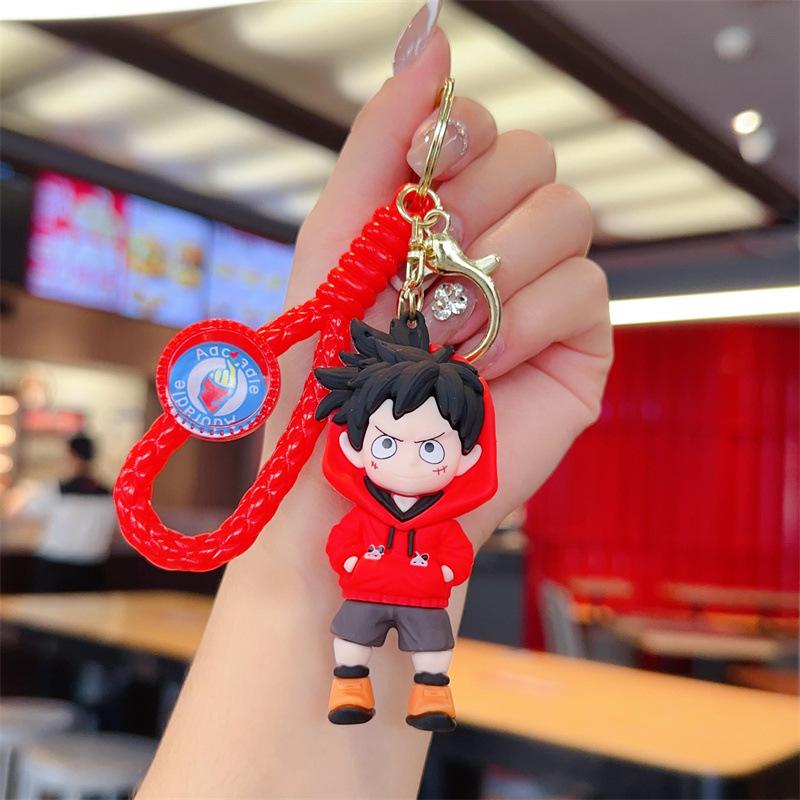 Cartoon One Piece Keychain: PVC Figurine Charm for Bags & Cars, Cute Gift