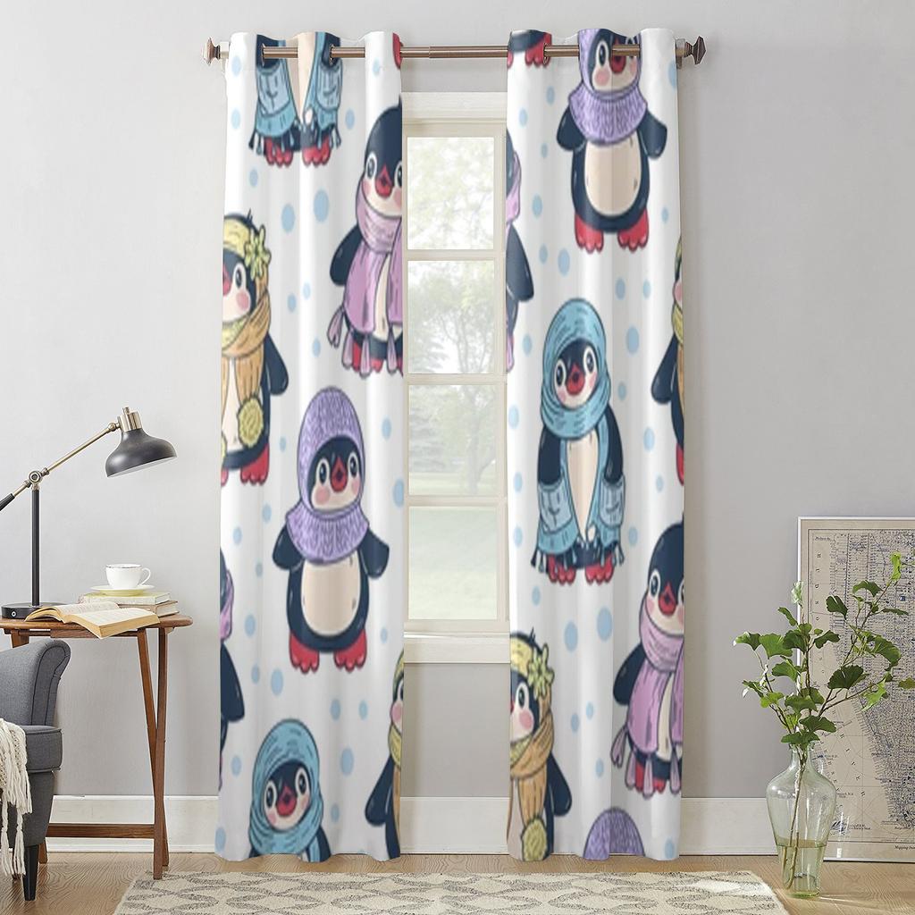 Niedliche Pinguine Fenstergardinen für Wohnzimmer Luxus Schlafzimmerdeko Vorhänge Küchenfensterbehandlungen Gardinen