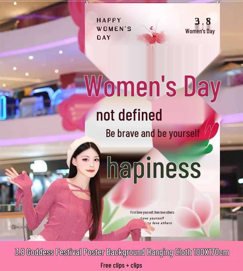 Women's Day Goddess Background Hanging Cloth for Photography & Decor - March 8th Celebration Theme