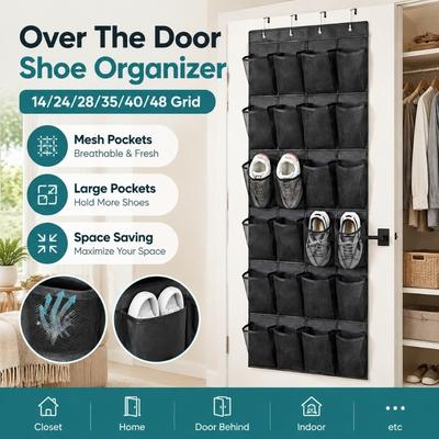 Ademende Deur-Schoenen Organizer 14/24/28/35/40/48 Vaks Hangend Schoenenrek Kast