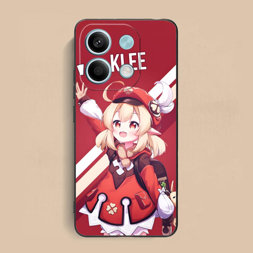 Game GI Klee Mobile Phone Case for Xiaomi Redmi Note 14 13 12 11 S Pro Plus 4G 5G Colorful Printing Cover Pretty Cover Luxury