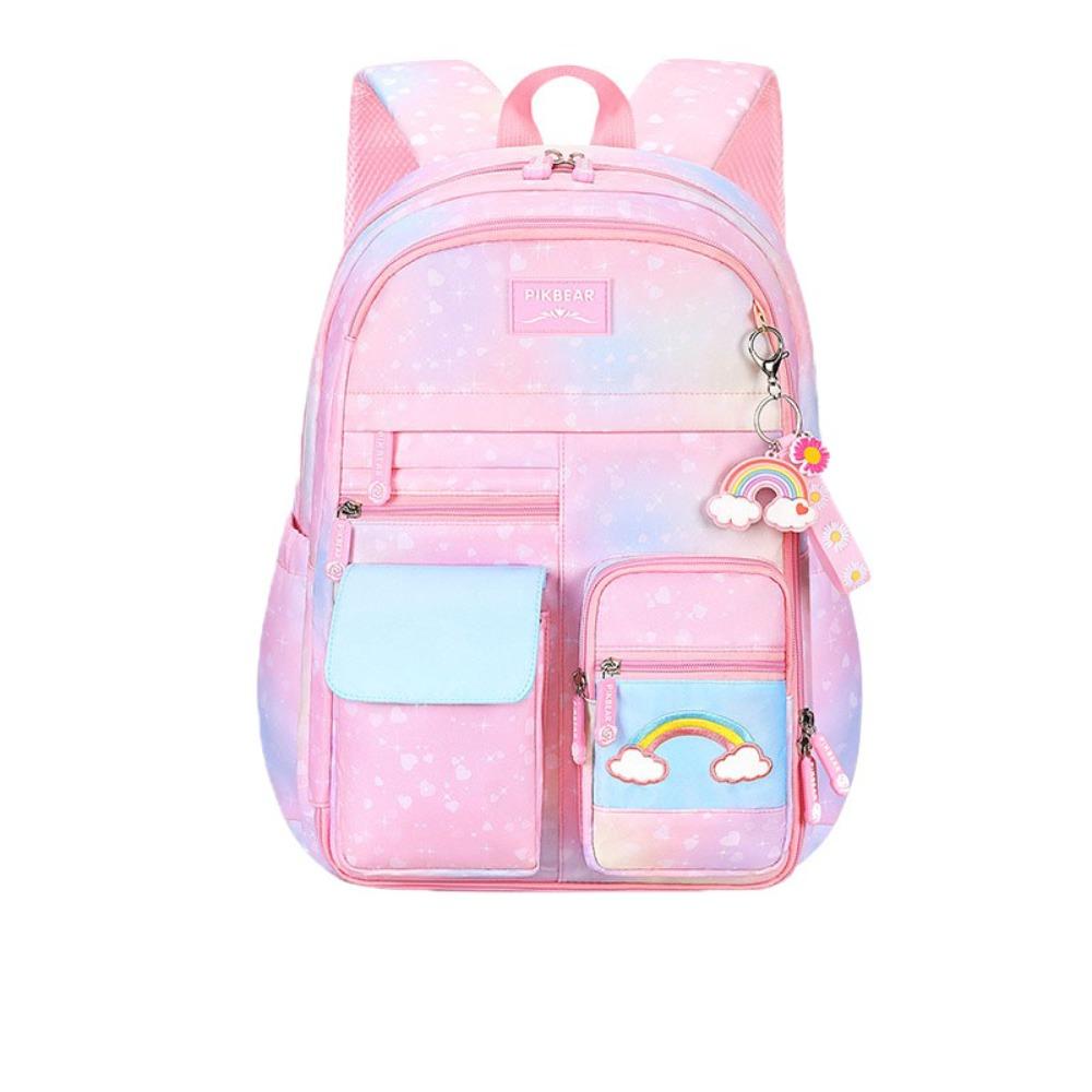 

Refrigerator Style Door Opening Children Backpack Rainbow Student School Bag Shoulders Bag Girls Pink S